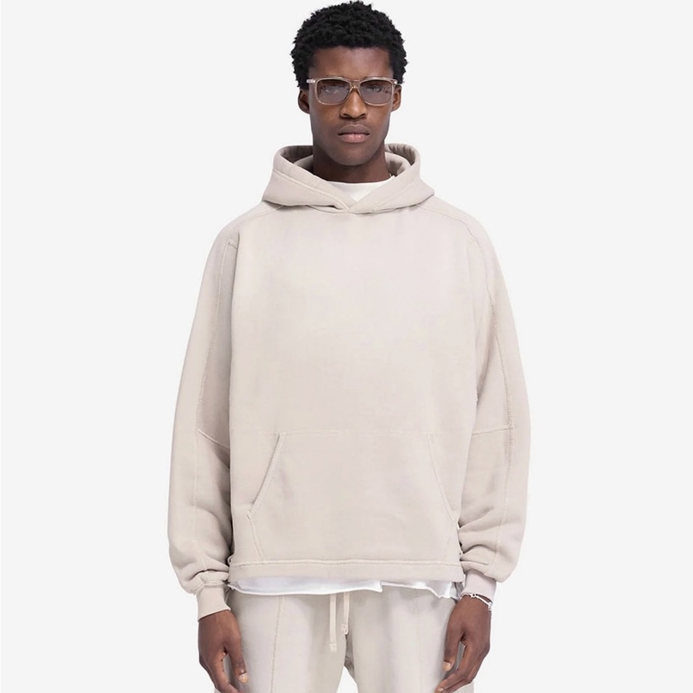 Represent Oat Oversized Hoodie with Ribbed Cuffs